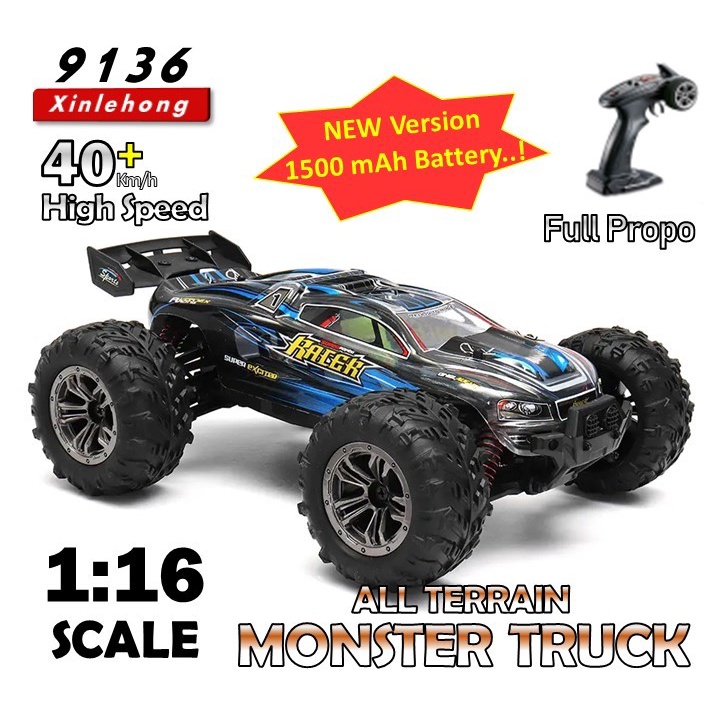 RC Car Xinlehong 9136 4WD Monster Truck Skala 1:16 RTR Full Propo