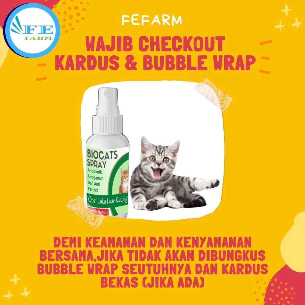 Obat Kucing Luka Luar Basah Spray Untuk Anjing Dan Kucing Cepat Kering Biocats FEFARM