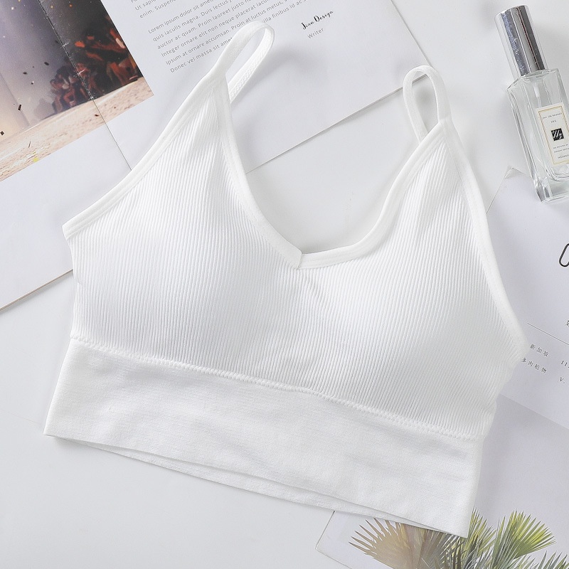 MURHOL Bra Wanita Pakaian Dalam V Neck Tanpa Kawat Fashion - BH1