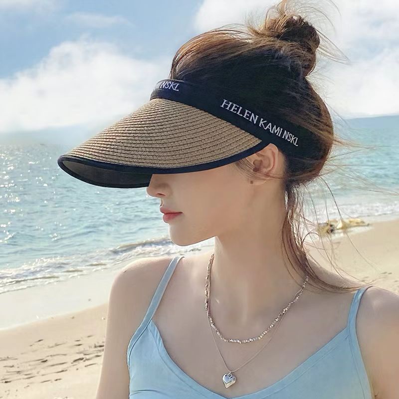 (Hello Girl) MZ23 Topi Pantai/Topi Jerami Anti UV Gaya korea Import