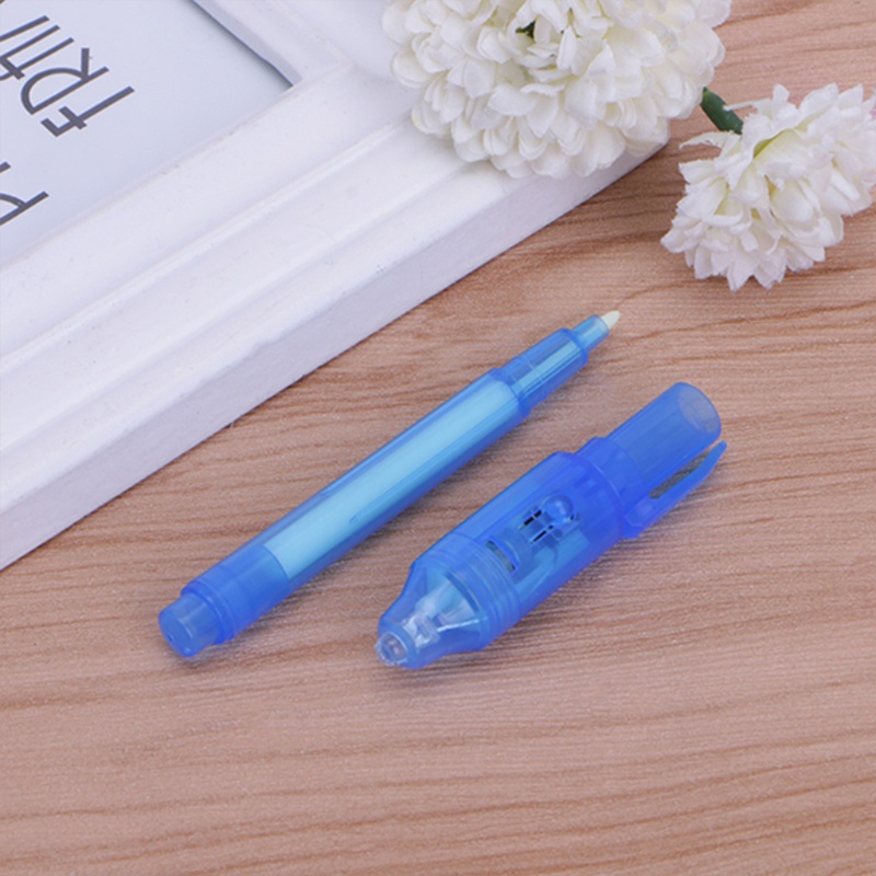 Mary 6Pcs/Set Pena Tinta Invisible Built in UV Light Magic Marker Untuk Keamanan Pulpen Digunakan