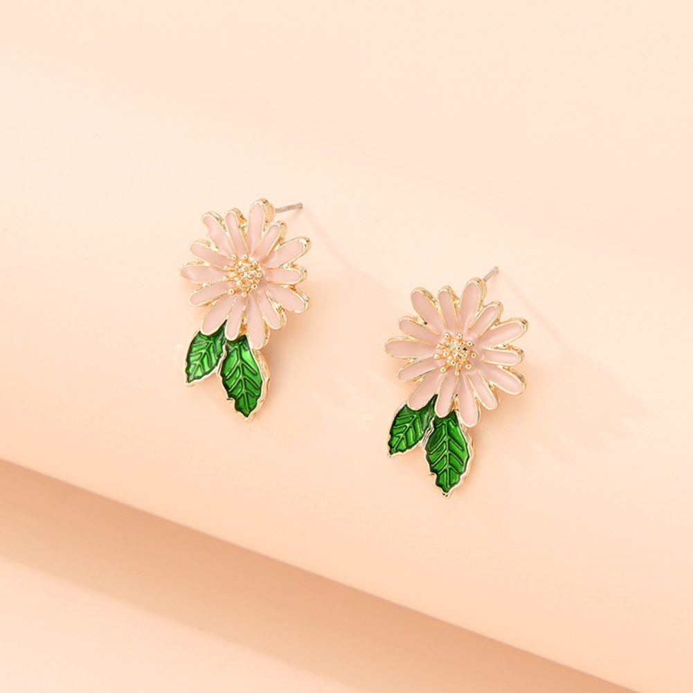 Hu Hu Hu Hu Hu Alat Bantu Pasang Kacamata♡ Anting Tusuk Bentuk Bunga Bahan Alloy Untuk Wanita