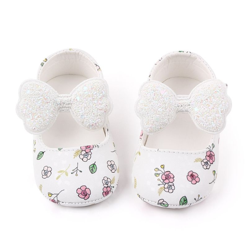 Sepatu Bayi Prewalker Pita Putih Pink - Prewalker Baby Shoes S1103