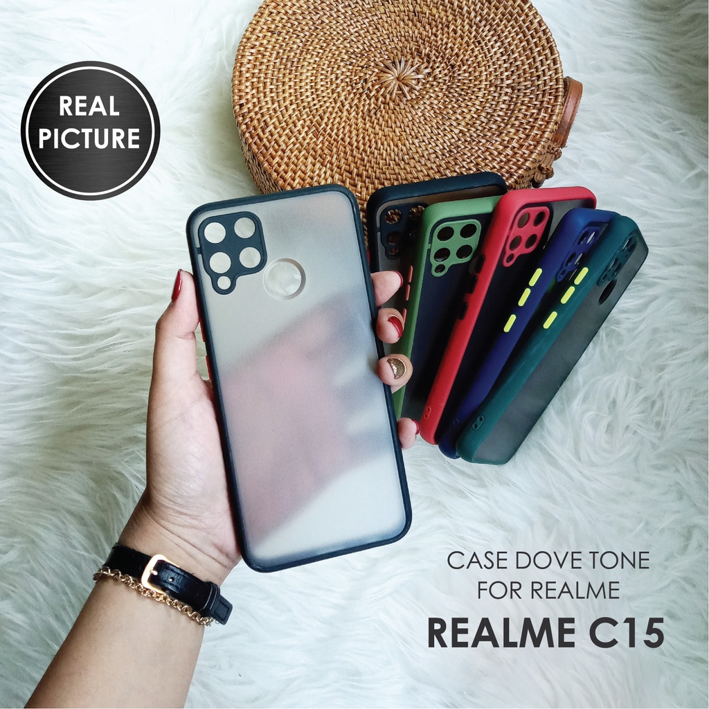 CASE HP REALME C15 SOFTCASE DOVE MATTE PLUS PELINDUNG CAMERA