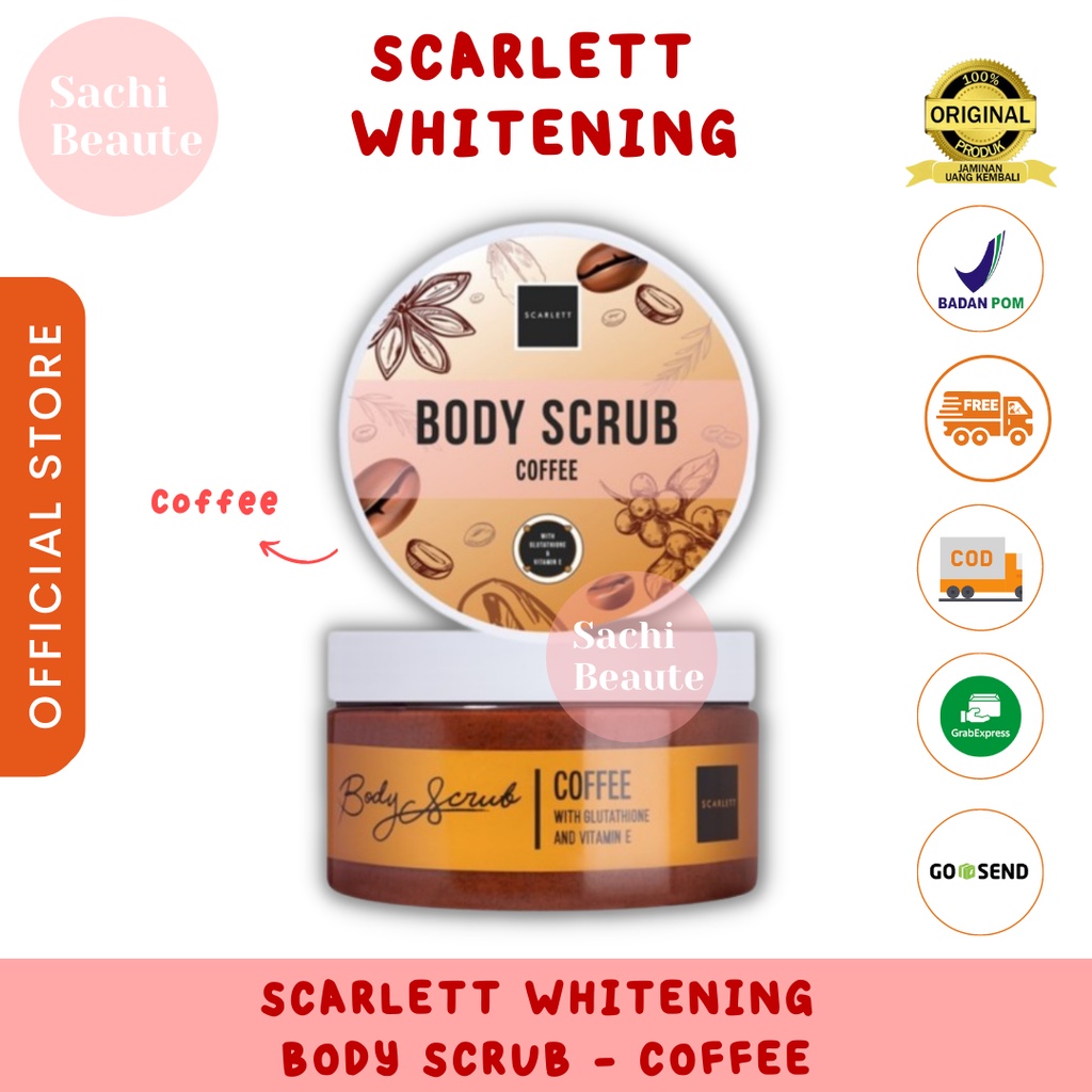 Scarlett Whitening Body Scrub Coffee Sachi Beaute