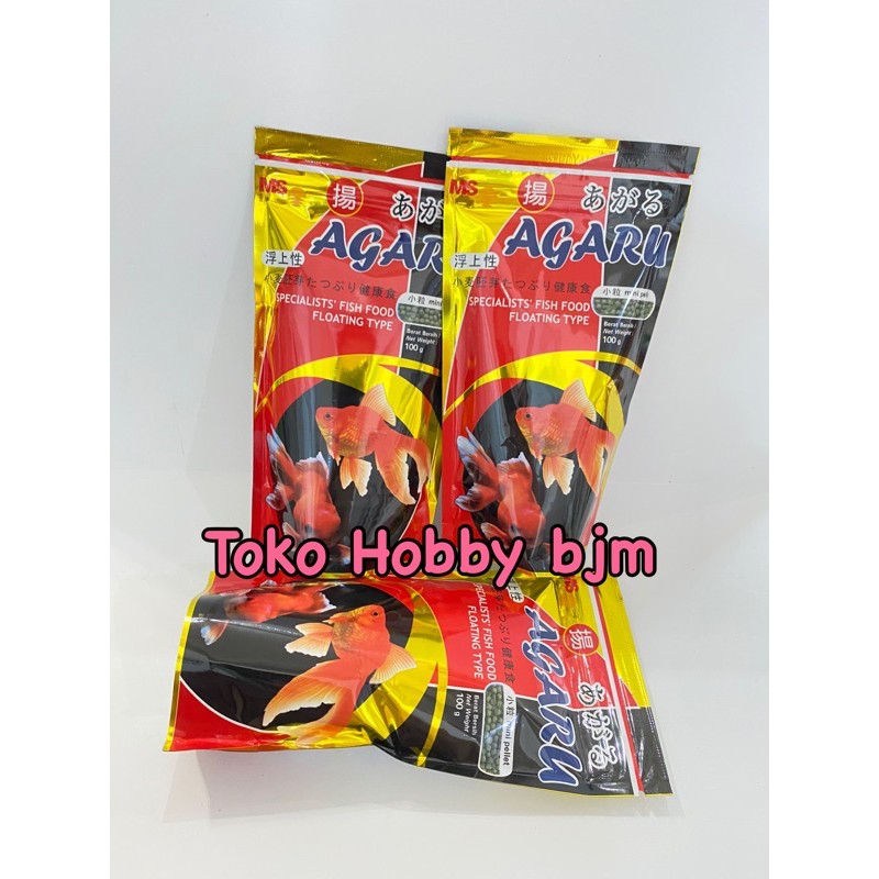 agaru makanan ikan hias pakan koki cupang mas molly guppy koi gupi 100gr kura air turtle