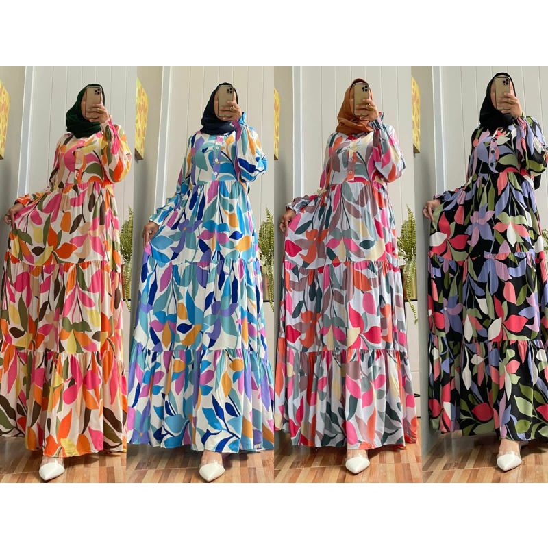 Kirana Maxy, MAXIDRESS /GAMIS WANITA MUSLIM SUPER CANTIK MODIS FIT XXL LD 110 BAHAN RAYON VISCOSE PREMIUM OOTD MODIS