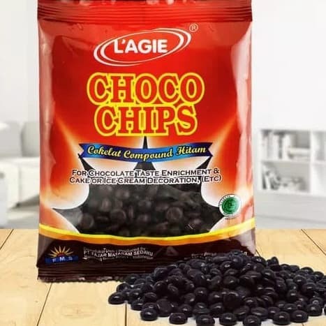 

Lagie Coklat Choco Chips 1/2 Bulat Hitam @45gr