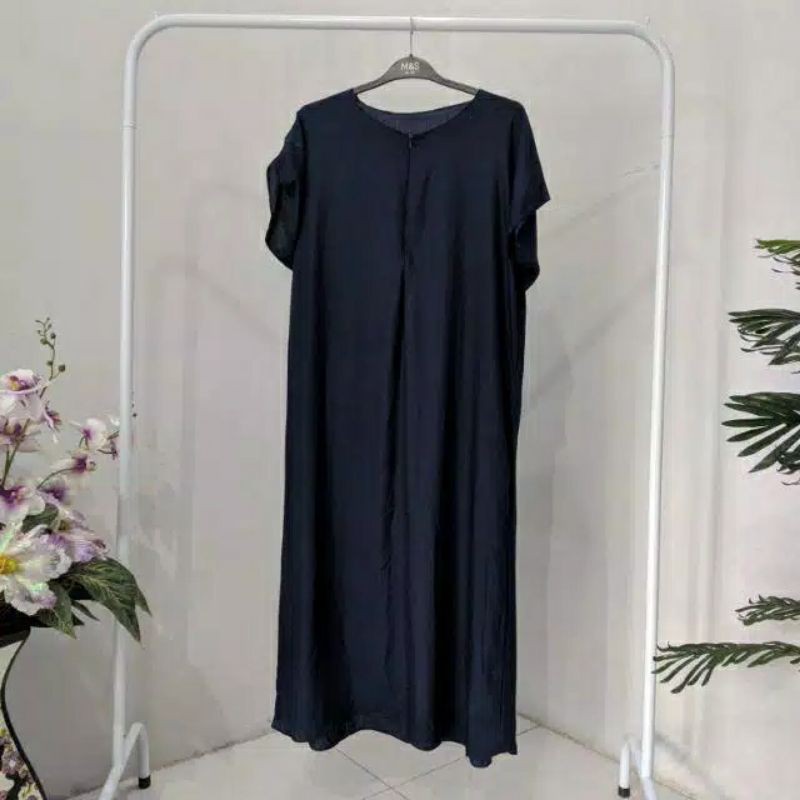 BUSUI FRIENDLY DASTER POLOS BUSUI PANJANG SEMATA KAKI RAYON DASTER LONG KEKINIAN-Navy