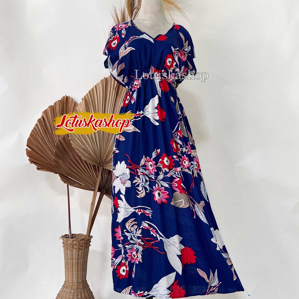 Dress Manohara Bali Panjang Molusca-Rosalina Navy