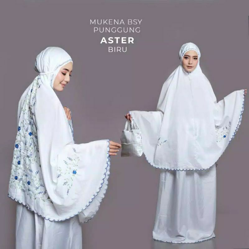 Mukena Dewasa Bordir Premium Jumbo Murah Terbaru 2022 Mewah Warna Hitam Putih polos Elegan Lebaran B