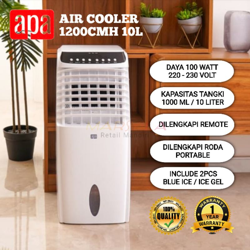 APA AIR COOLER 1200CMH 10 LITER PUTIH | KIPAS ANGIN AIR Penyejuk Ruangan | APA | Misty Fan PENYEJUK 