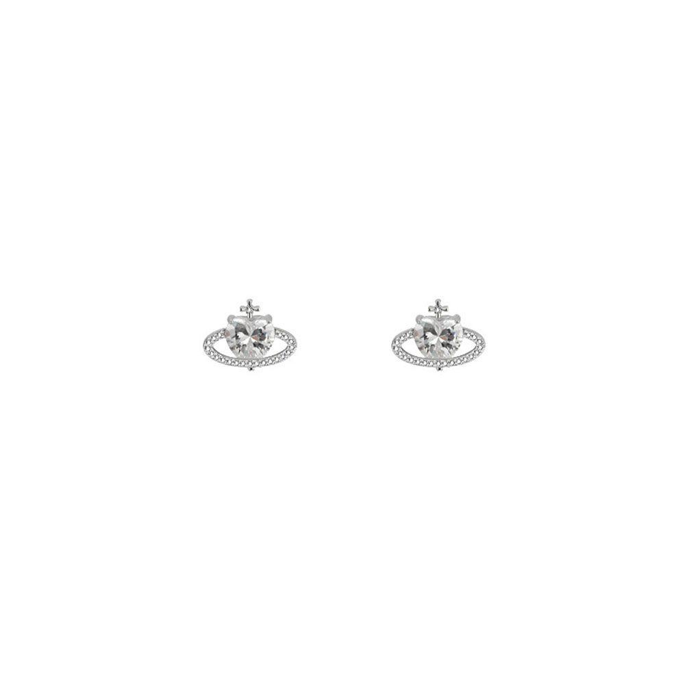 Mxbeauty Planet Stud Anting Kepribadian Mewah Temperamen Elegan Indah Berlian Gadis Telinga Aksesoris Wanita Earrings