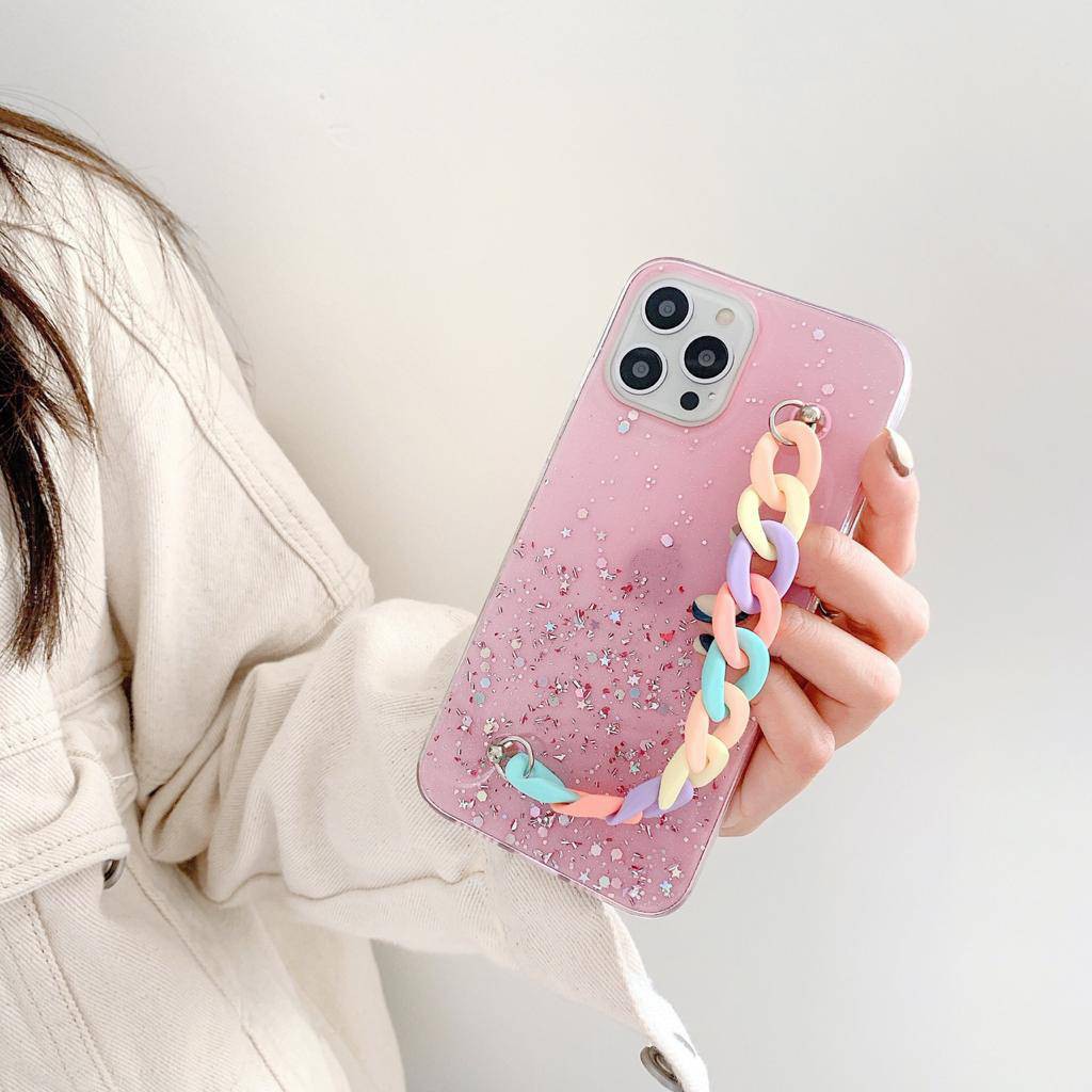 Samsung A22 A32 F6 M62 M02 A12 A02S A01 CORE  Termurah Terbaru Case Sky Foil Bracelet Softcase Gantu