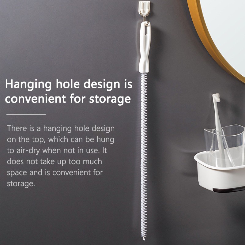 [45cm Extended Drain Lint Cleaner Unblocke] [Sink &amp; Pipe Lint Removal Tool, Cleaning Brush with Hanging Hole] [Kitchen &amp; Bathroom Drain Cleaning Tool]