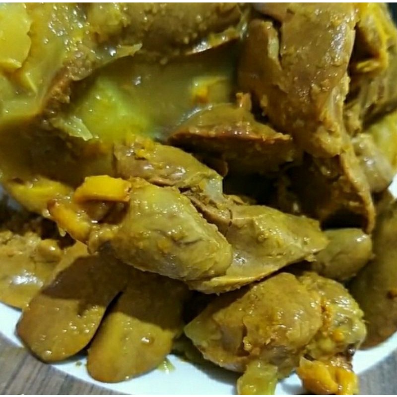Ati ampela ungkep bumbu kuning 5 pasang