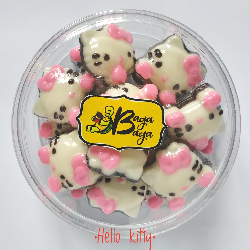 

Cokelat karakter Hello Kitty 200gr ad DINKES , HALAL - coklat PREMIUM praline HK kiloan - Bagabaga