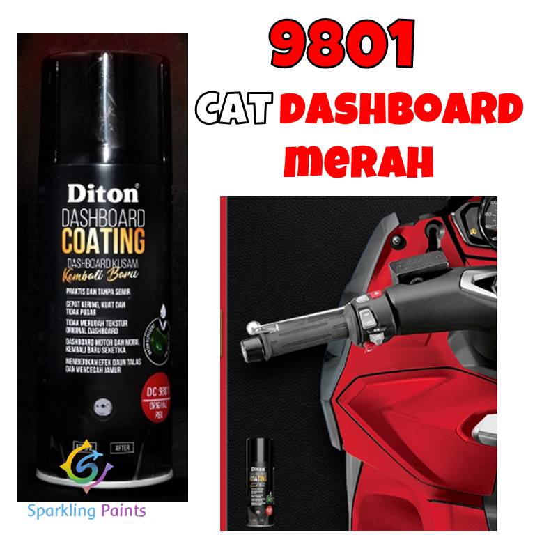 Pilok Diton Dashboard Coating 9801 Original Red / Dasbor Merah 400ml