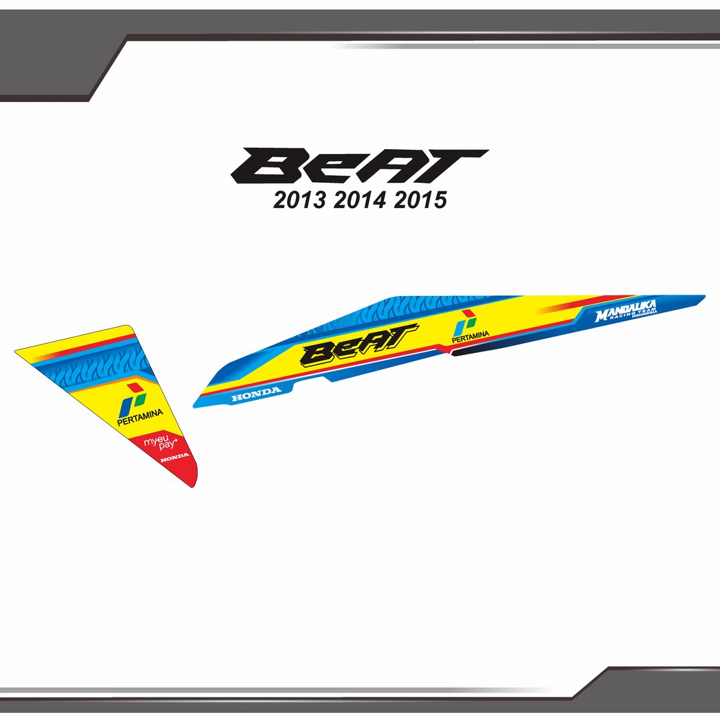 Stiker Striping List Beat Fi 2013 2014 2015 Grafis Mandalika Racing keren