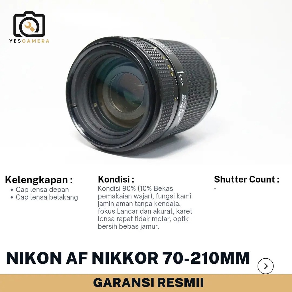 Lensa Nikon AF Nikkor 70-210mm F4-5.6 Mulus Siap Pakai Lensa Tele Nikon Lensa Telezoom
