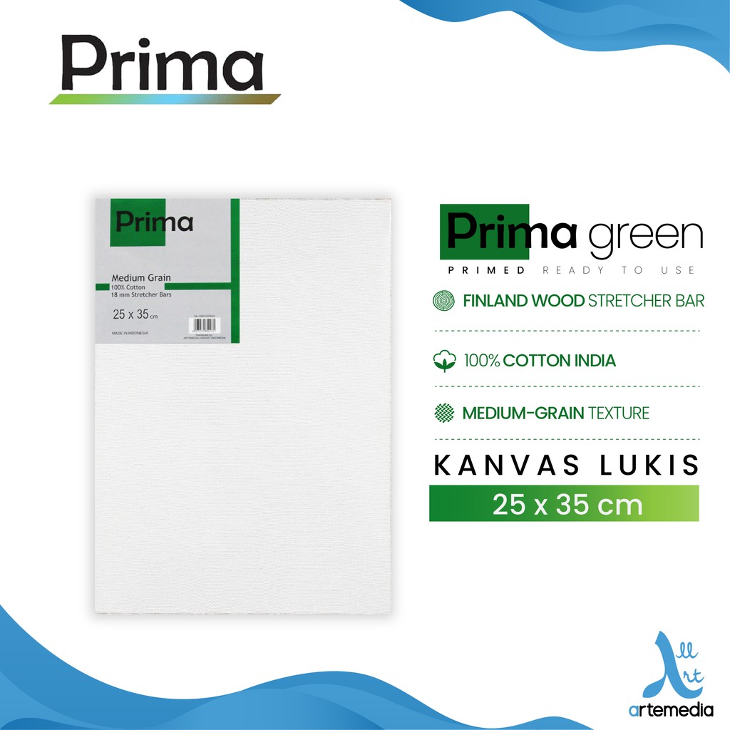 

Prima Green 25x35cm Cotton Canvas