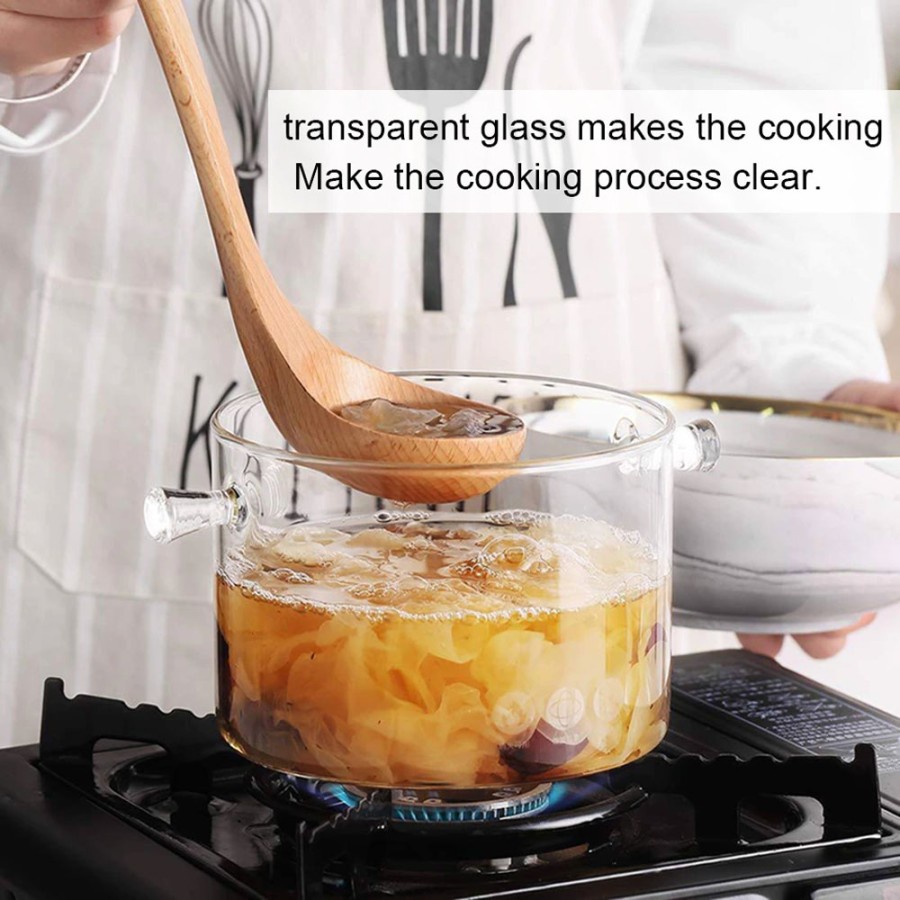 Pot Panci Masak Stewing Soup Pot Borosilicate Glass - YWJ-1265 - Transparent