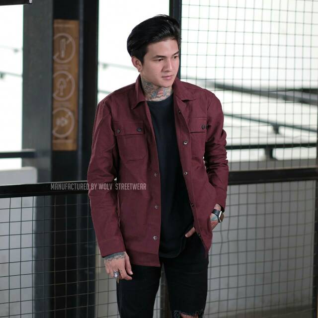 Jaket Semi Parka Kemeja Original WOLV saku 2 Termodis