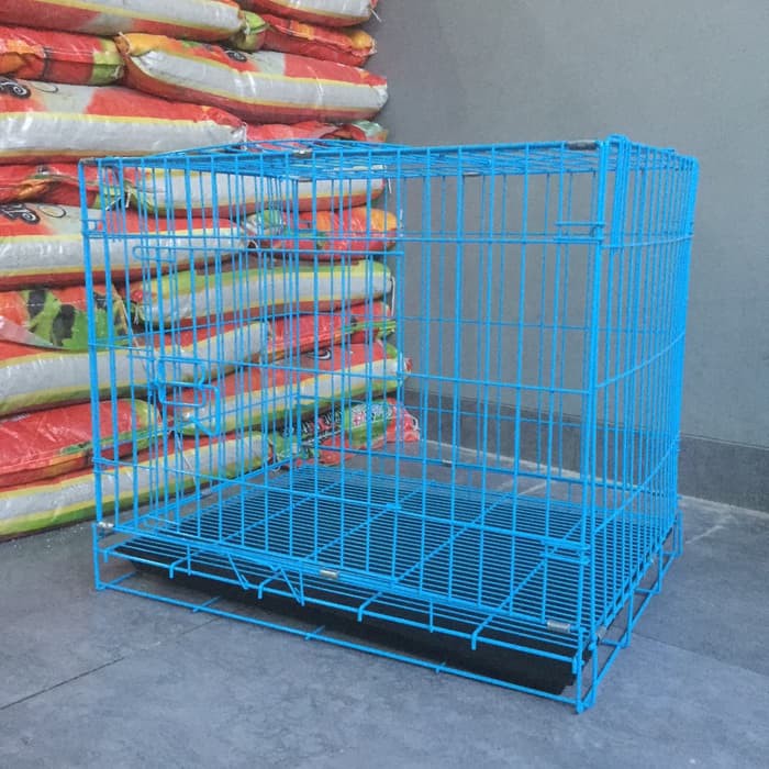 Kandang Besi Lipat Kotak Ukuran Besar Kucing Anjing Kelinci Burung