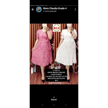 Dress brokat import lapis furing