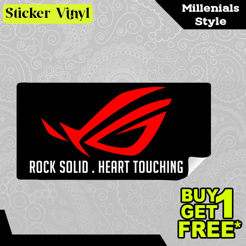 

Stiker Sticker Asus Republic of Gamer ROG Rock Solid Desain Keren dan Kekinian Aesthetic Bahan Vinyl Satuan Anti Air