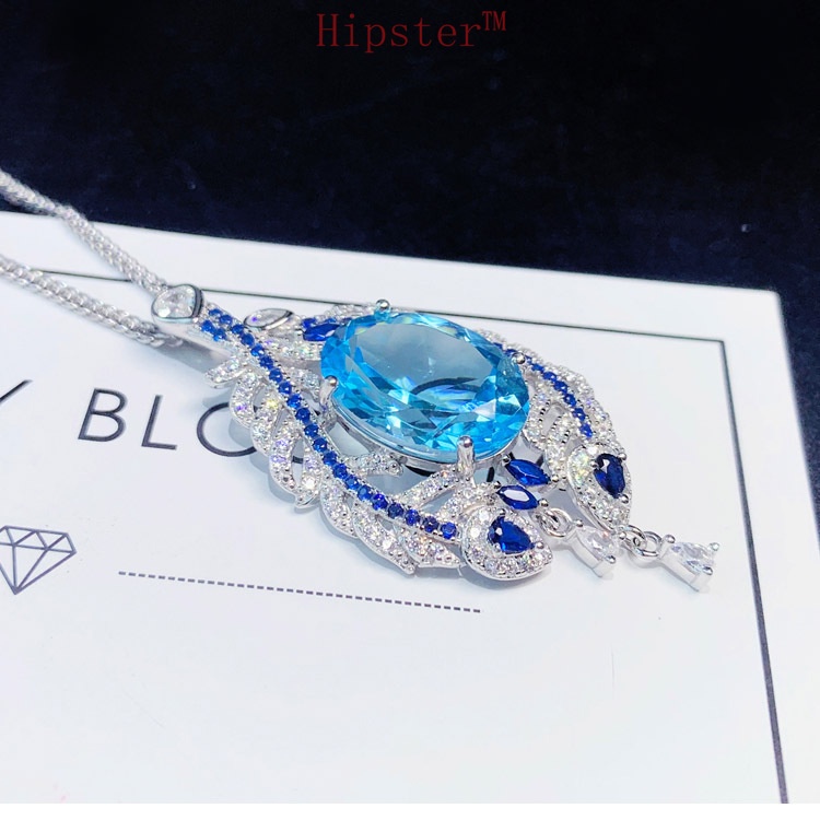 Gao Ding Jewelry Blue Topaz Pendant Women's Necklace