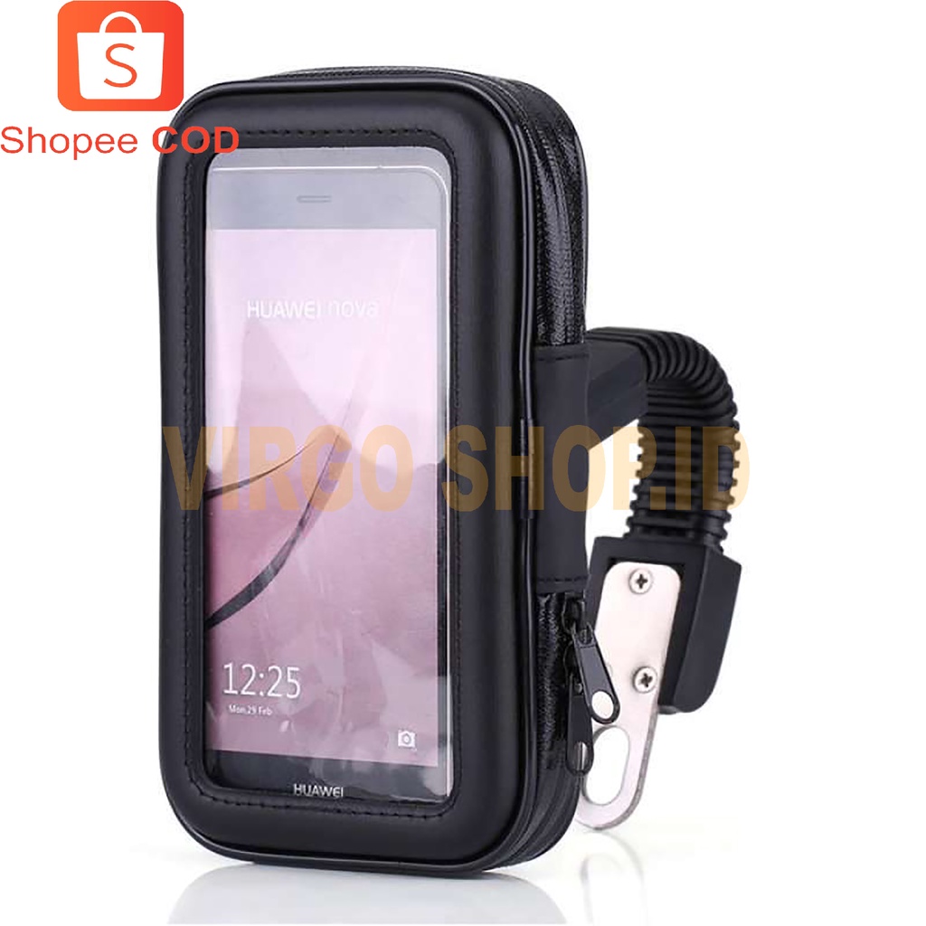 Phone Holder Waterproof Holder Bag / Holder Motor Anti Air for smartphone 5.5 inches - Hitam / Holder Hp WaterProof / Holder Hp Tahan Air