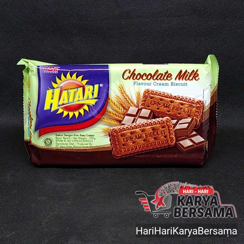 Jual ASW BISKUIT HATARI CHOCOLATE MILK FLAVOUR CREAM 190GR Shopee