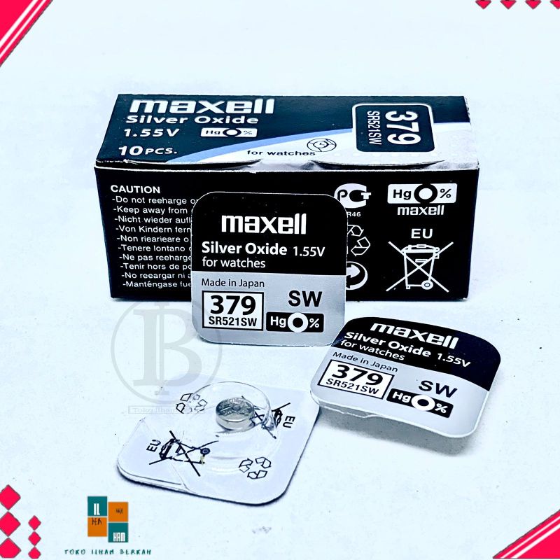 BATERAI MAXELL SR521SW 379 ORIGINAL BATRAI JAM TANGAN SR521 AG0 LR63