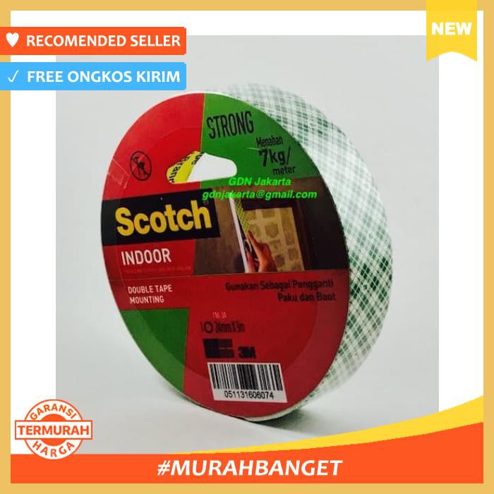 

Selotip & Double Tape - 3M Scotch Double Tape Mounting 110 3A , Size 24 Mm X 3 Meter