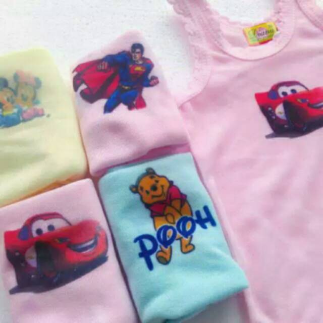 Singlet anak sablon / singlet anak karakter /kaos dalam anak