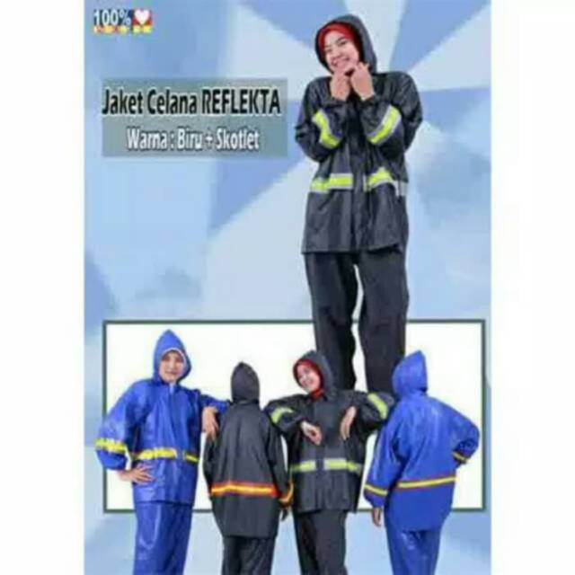 Jas Hujan Jaket Celana Reflekta