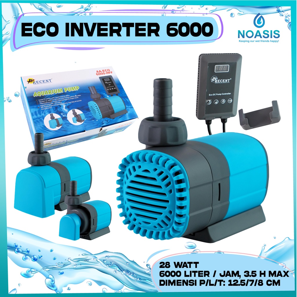 POMPA KOLAM AQUARIUM CELUP INVERTER RECENT AA  ECO 6000 INV LOW WATT / DAYA RENDAH HEMAT ENERGY