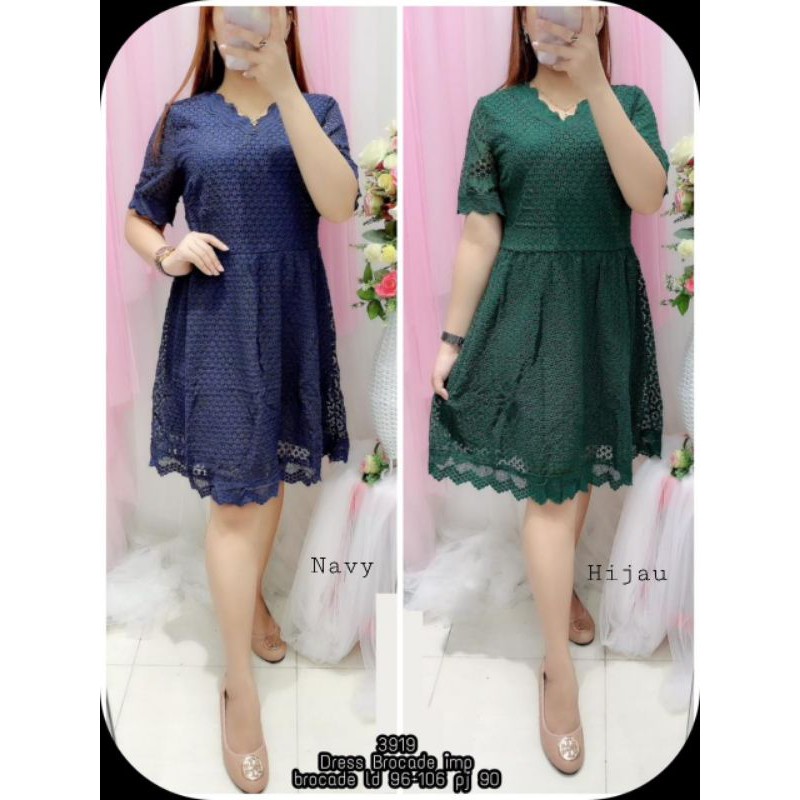Dress simple Brocade Import 3919