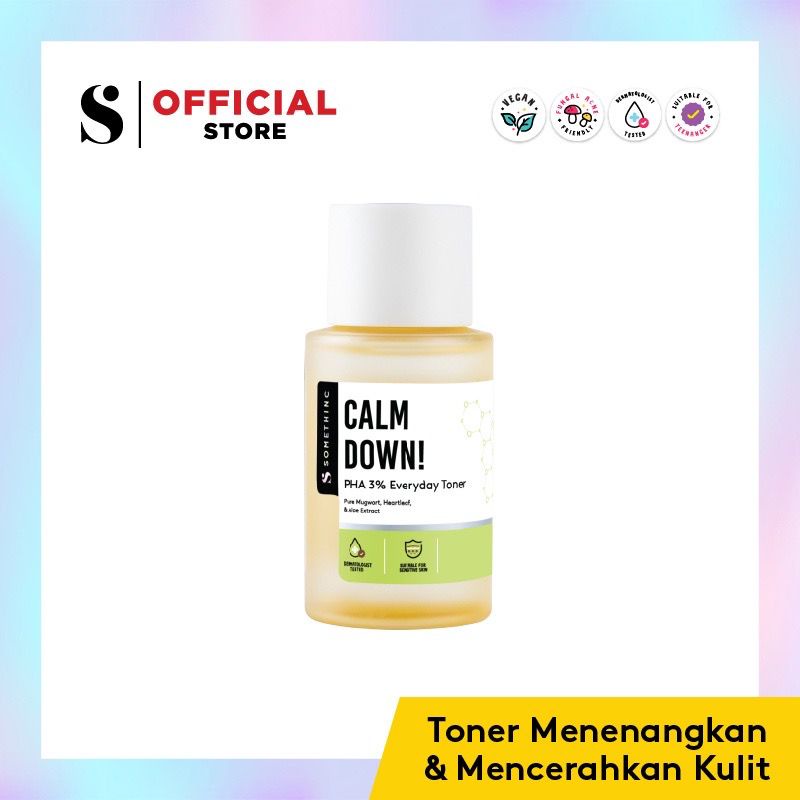 BPOM SOMETHINC Calm Down! PHA 3% Everyday Toner Menenangkan &amp; Mencerahkan Kulit