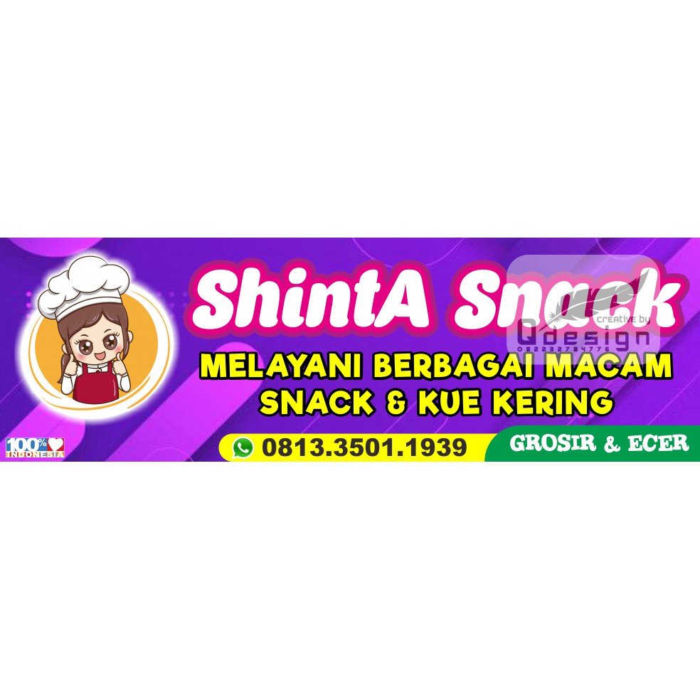 Baner Spanduk Pesanan Toko uk. 80 x 250 cm Free Design 