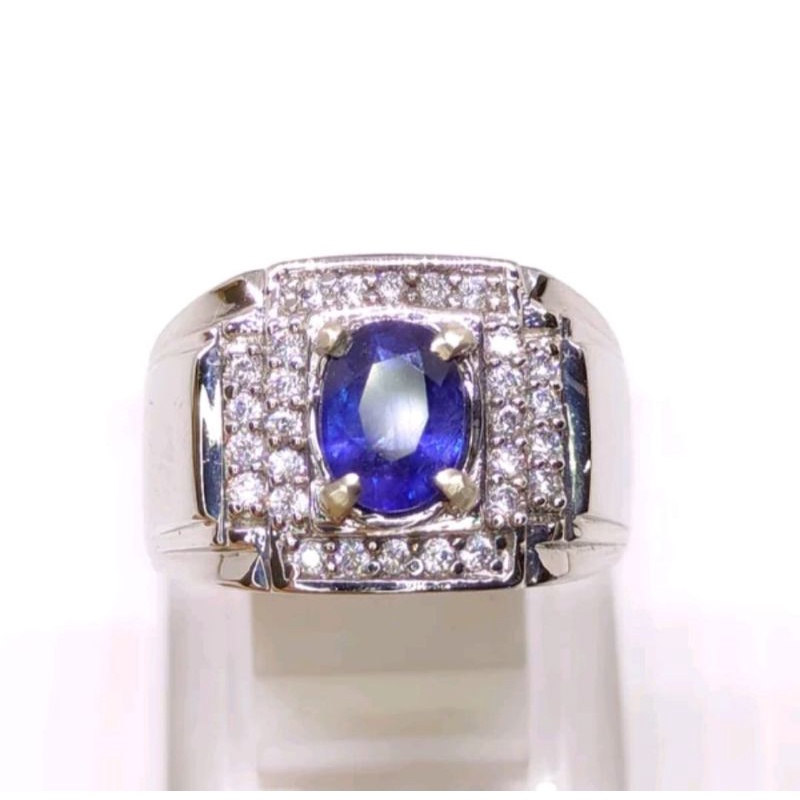 CINCIN PERMATA BATU BLUE SAFIR ASLI NATURAL