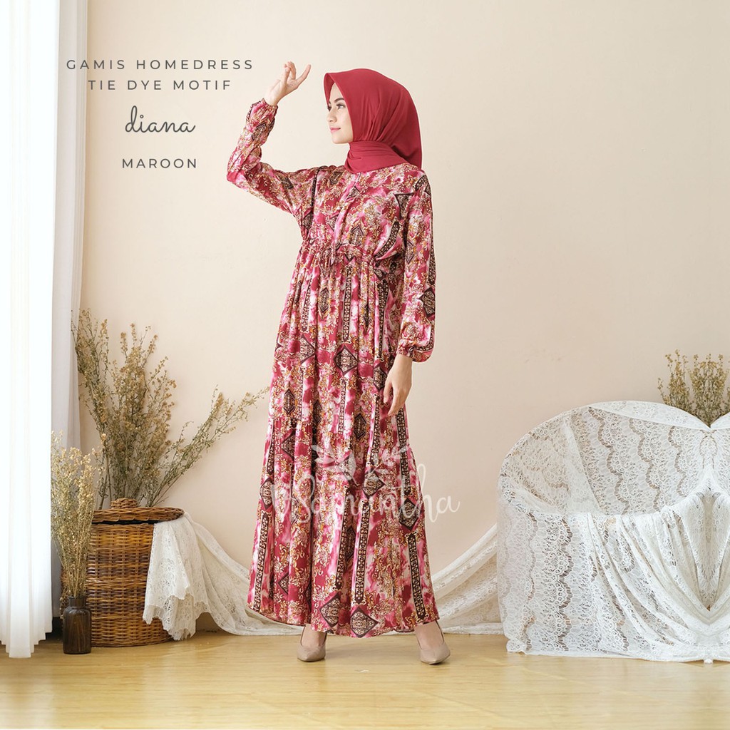 Gamis Homedress Rayon Motif Tie Dye