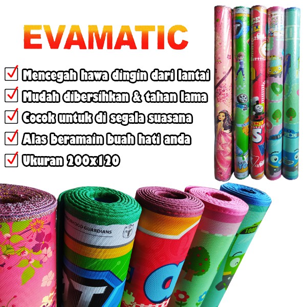 Evamatic Matras Karpet Alas Tikar Lantai Eva 120x200 Motif Karakter Evamatic Tikar Karpet - IJN