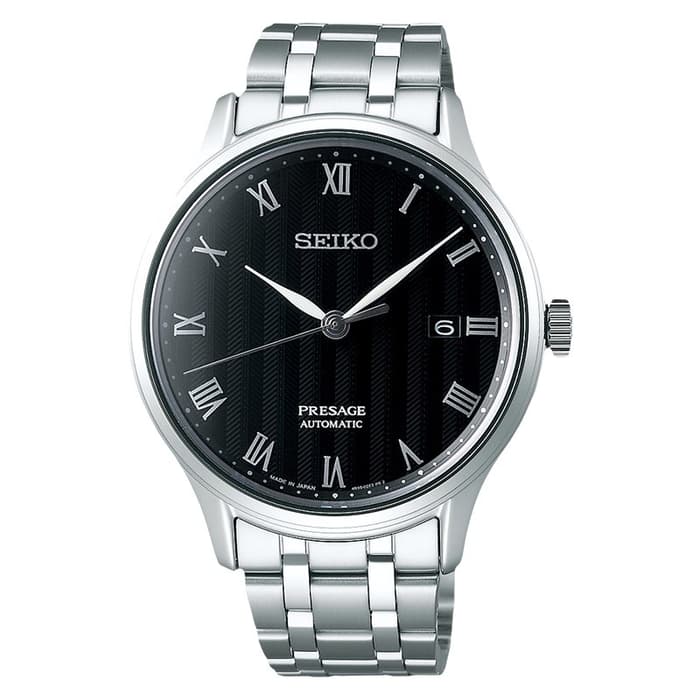 Seiko SRPC81J1 Presage Classic Roman Sapphire Textured Ripple Black
