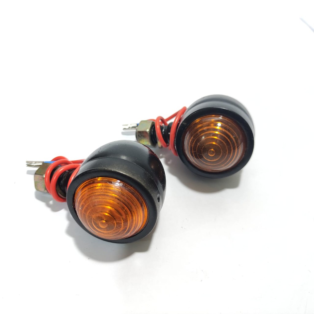 LAMPU SEN CB100 MINI UNIVERSAL BULAT HITAM DOFF