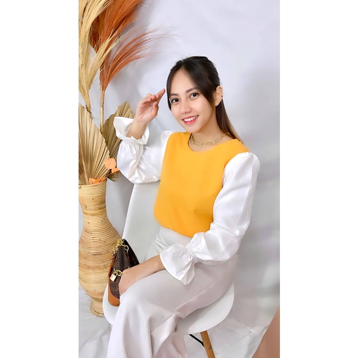 Tq88indonesia Baju Atasan Wanita Terbaru / Silmi Blouse / Blus Santai / Ootd Kekinian