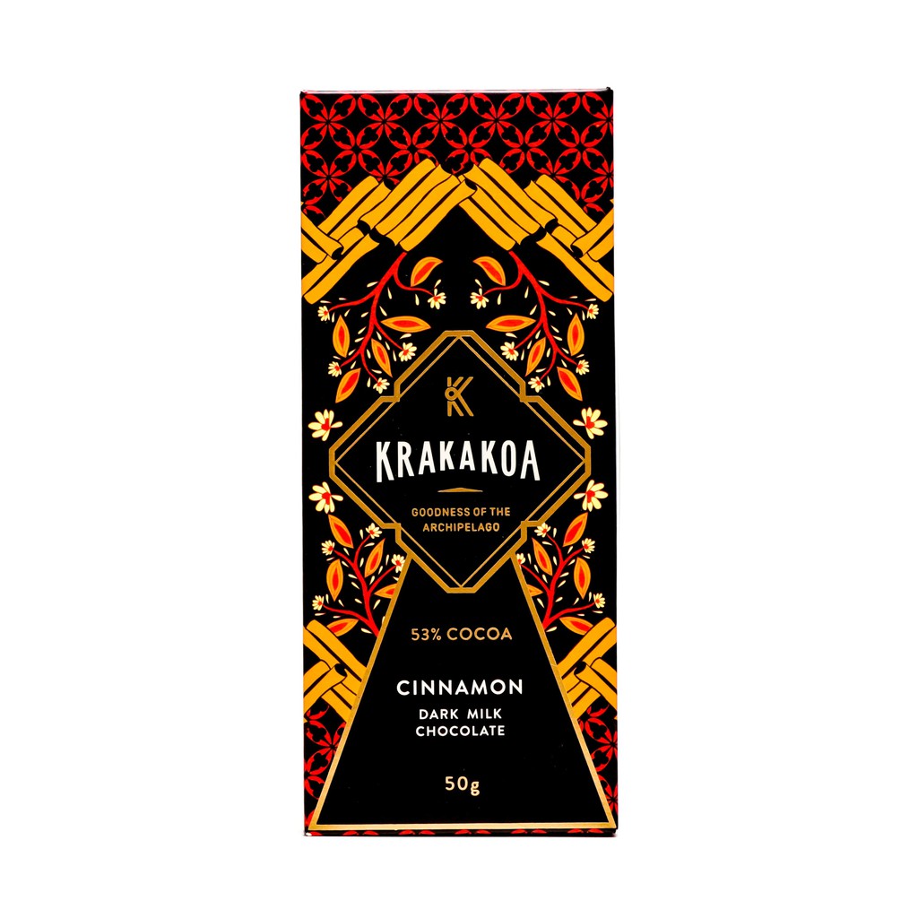 Krakakoa Flavoured Dark Milk Chocolate, Cinnamon