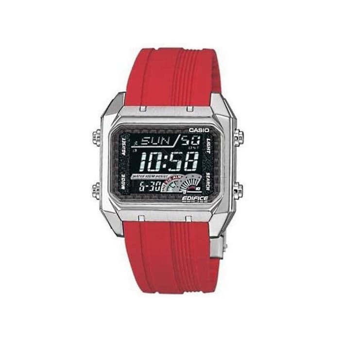 Casio Edifice Digital Jam Tangan Pria Karet Merah EFD-1000-4 Original