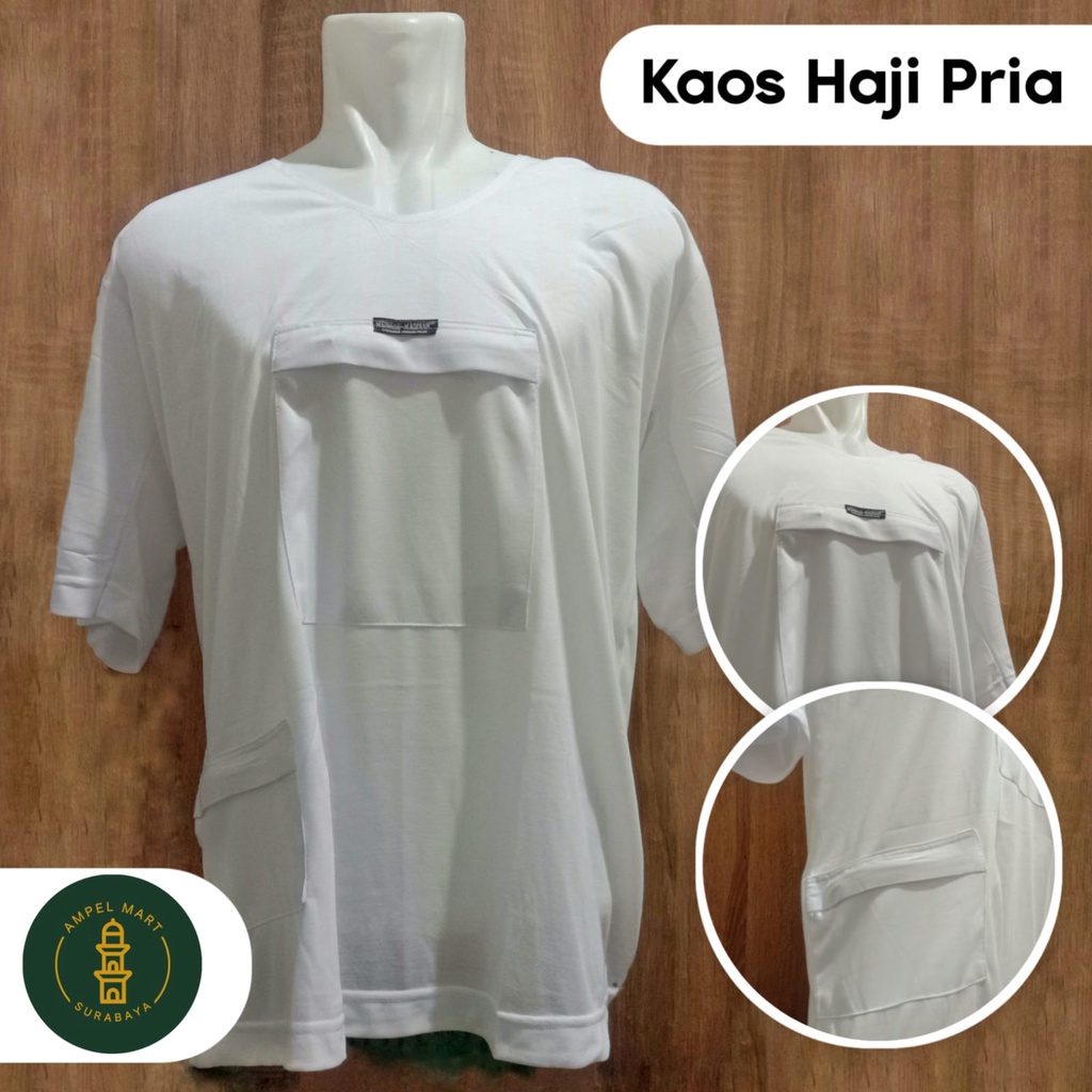 Baju Kaos Haji Umroh Lengan Pendek Pria Dewasa - Baju Haji Umrah